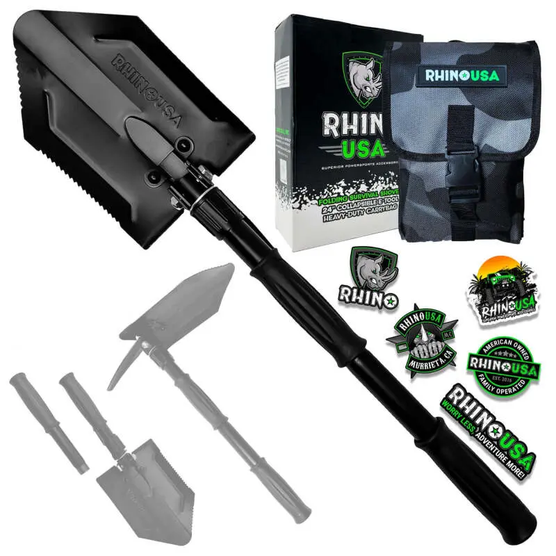 Rhino Usa Straight Handle Recovery Shovel W/Pick | Rno-Etool-3 2