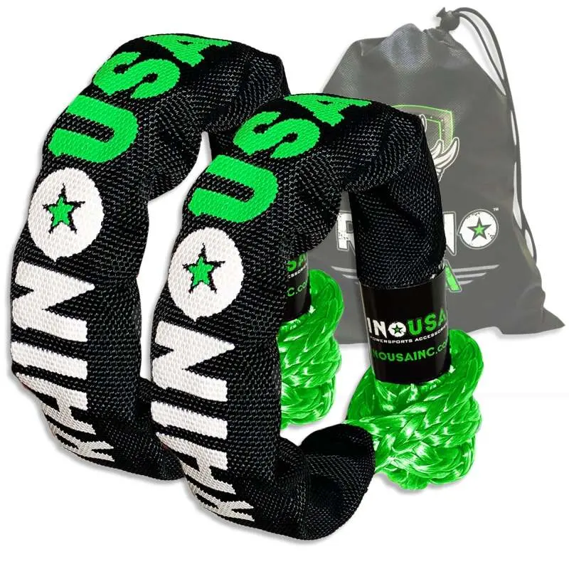 Rhino Usa Synthetic Soft Shackle (2Pk 3/8Inx22in) (Green) | Sftshack38-Grn-2 1