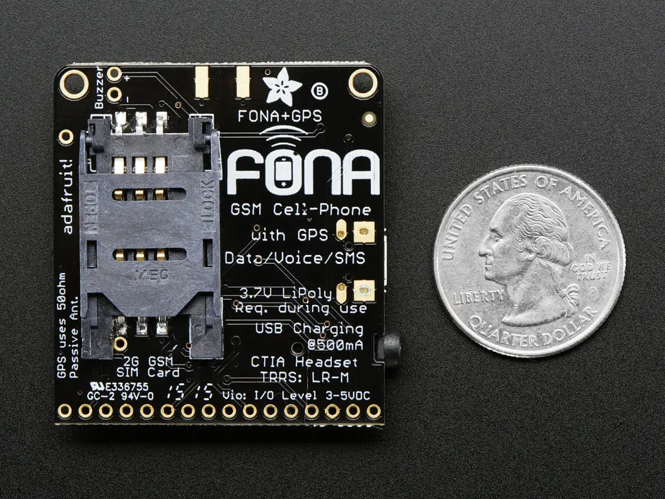 Adafruit Fona 808 - Mini Cellular Gsm + Gps Breakout 1