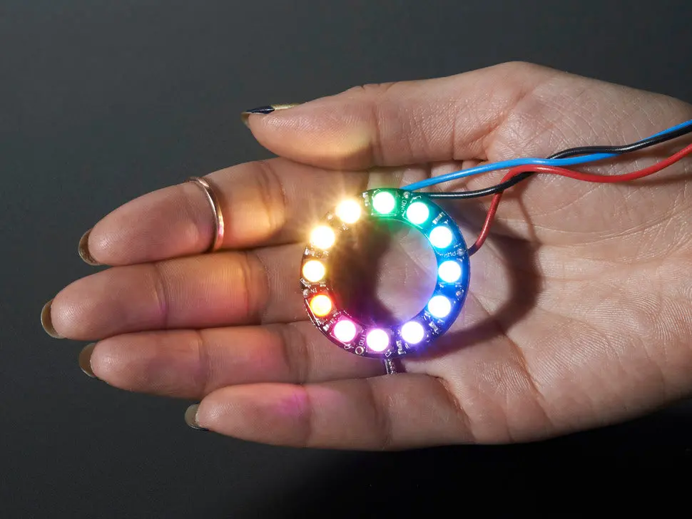 Neopixel Ring - 12 X 5050 Rgbw Leds W/ Integrated Drivers - Warm White - ~3000K 1