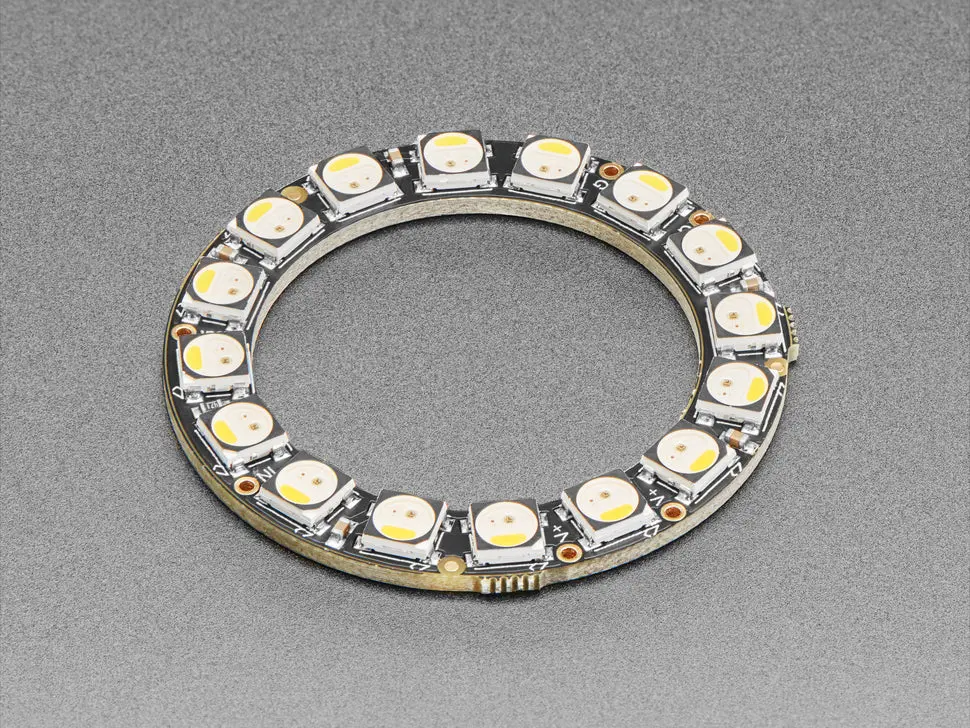 Neopixel Ring - 16 X 5050 Rgbw Leds W/ Integrated Drivers - Natural White - ~4500K 1