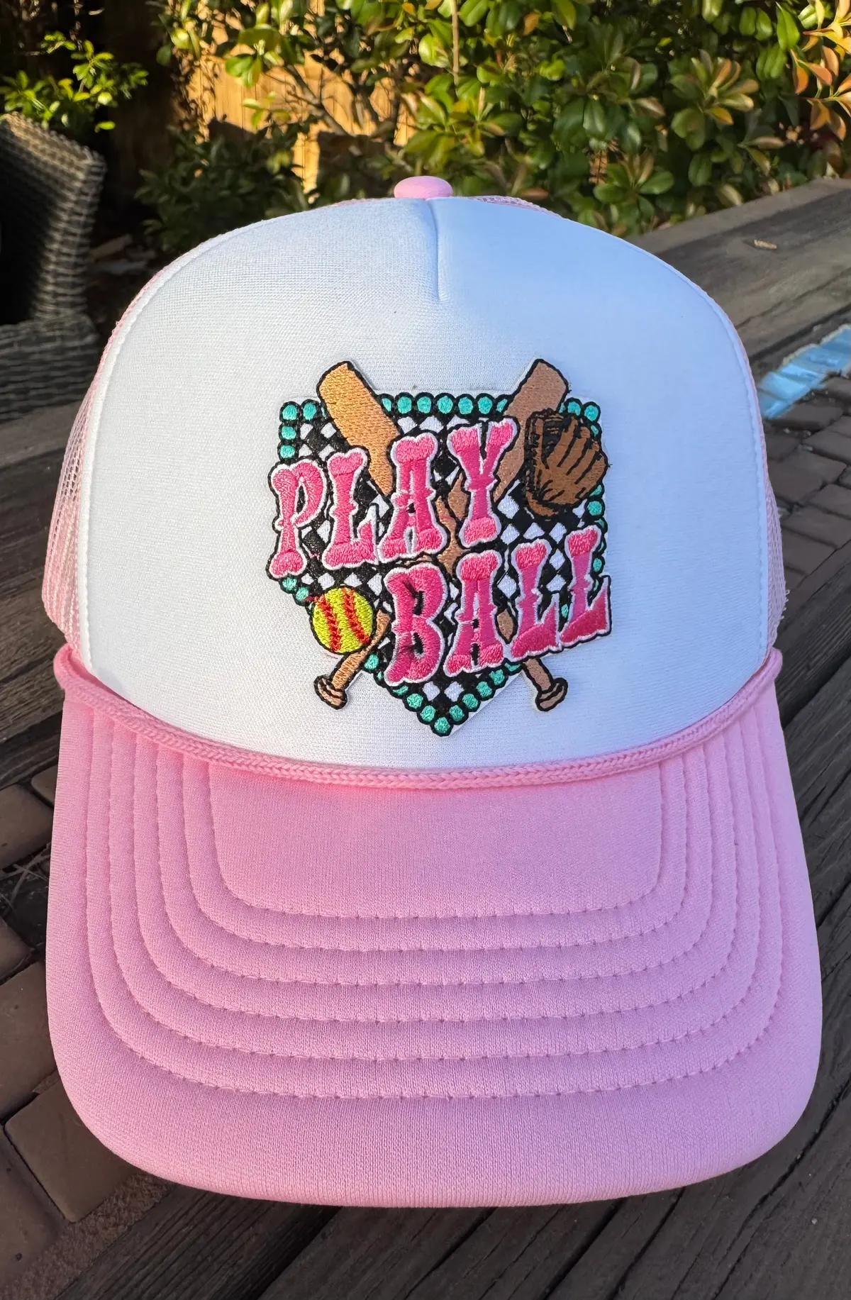 Play Ball Softball Trucker Hat 1