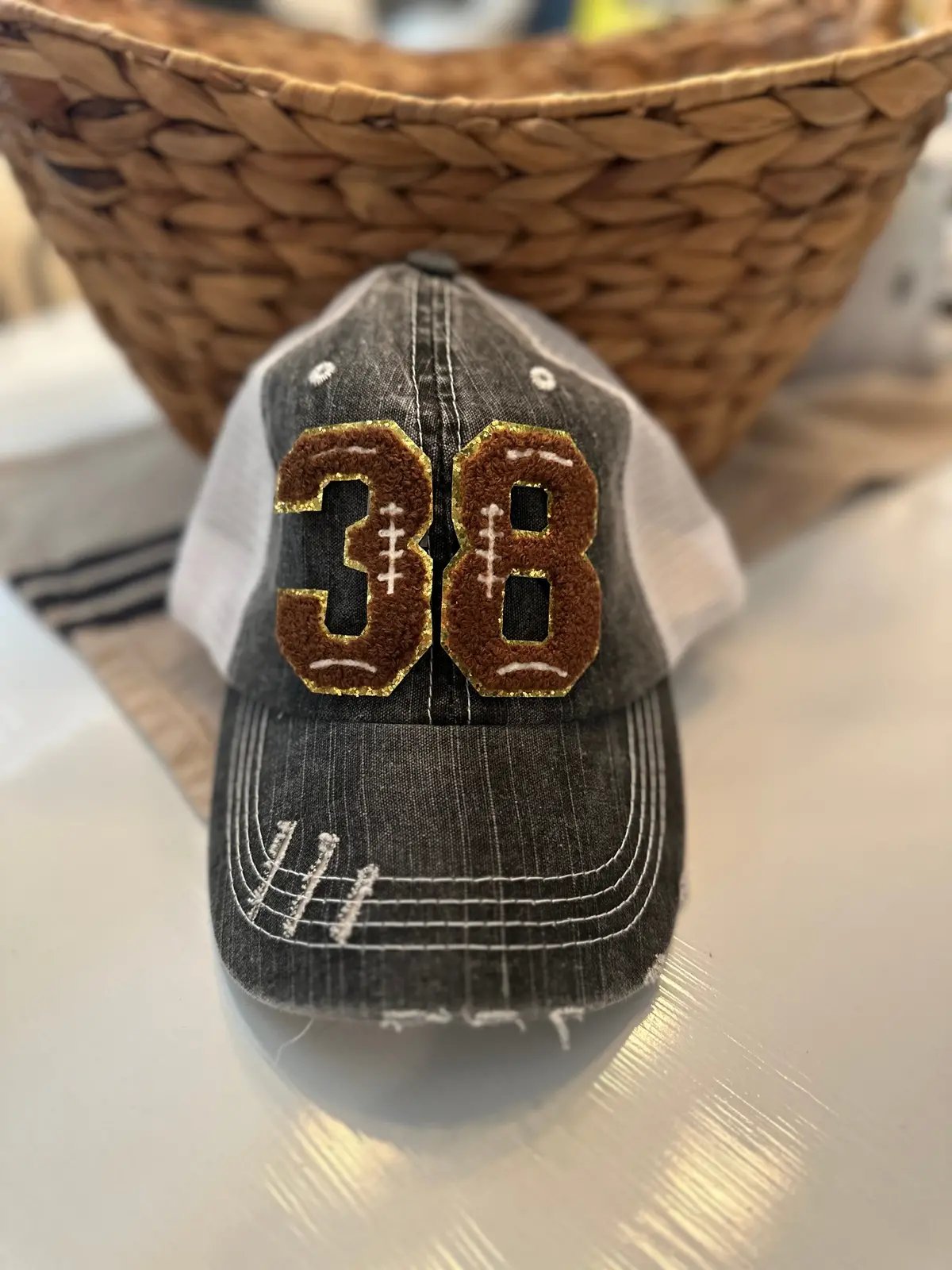 Custom Football Number Patch Hat 1