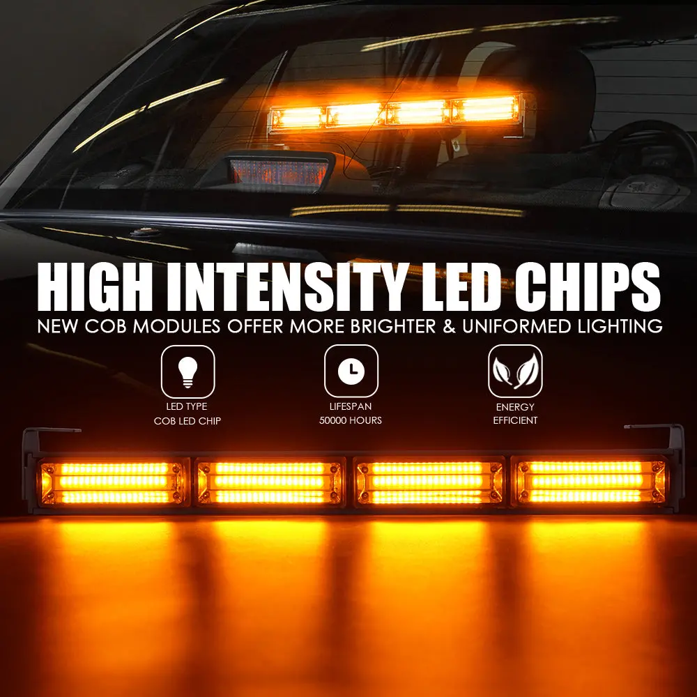 18" Traffic Advisor Strobe Light Bar With Suction Cup Brackets | Vigilante Series 2
