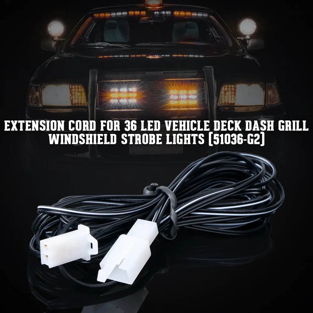Xprite 10Ft Extension Cable For Patrol Series Grille Strobe Light Set 1