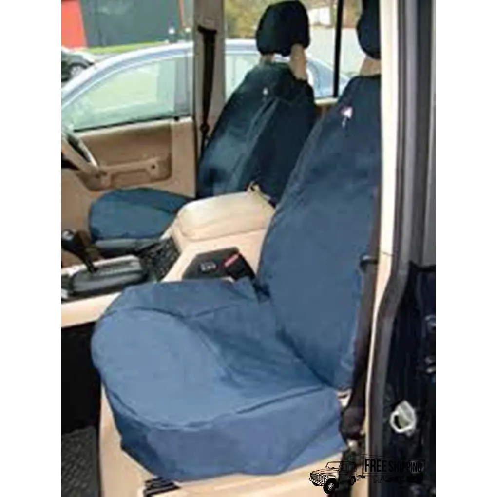 Blue Waterproof Front Seat Covers Set 1