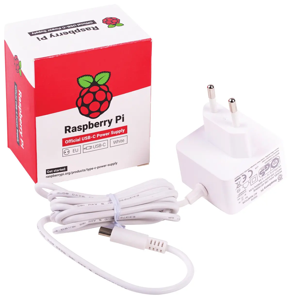 Official Raspberry Pi 4 Type-C Power Supply - Eu Plug (White) 1
