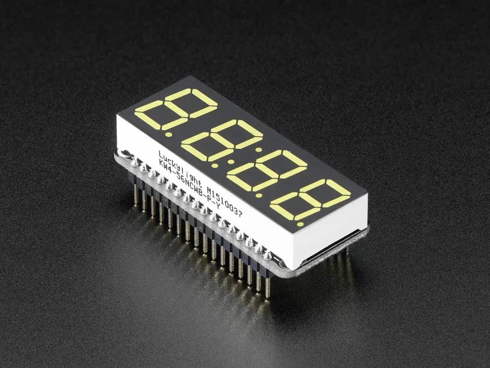 Adafruit 0.56" 4-Digit 7-Segment Display W/ Featherwing - White 1