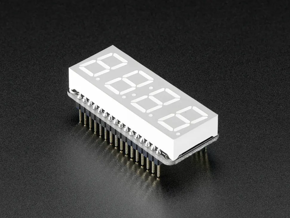 Adafruit 0.56" 4-Digit 7-Segment Featherwing Display - Yellow - Stemma Qt / Qwiic 1