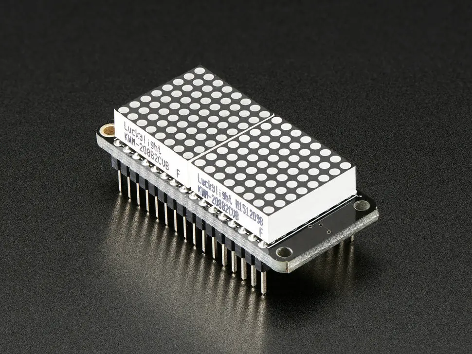 Adafruit 0.8" 8X16 Led Matrix Featherwing Display - Yellow-Green 1