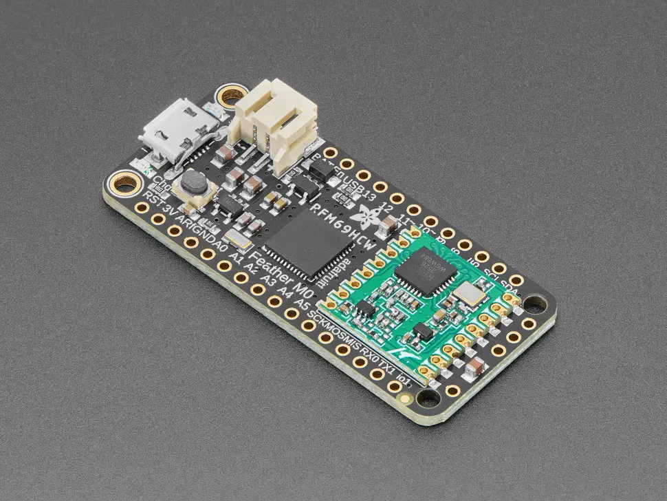 Adafruit Feather M0 Rfm69hcw Packet Radio - 868 Or 915 Mhz - Radiofruit 1