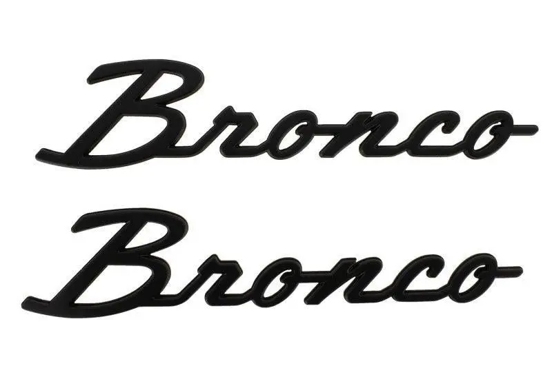 Ford Racing 2021+ Bronco Classic Script Fender Badges - Matte Black (Pair) 1