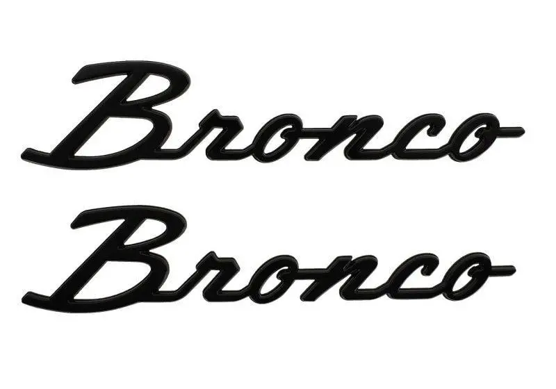 Ford Racing 2021+ Bronco Classic Script Fender Badges - Gloss Black (Pair) 1