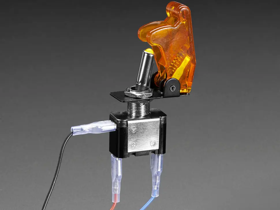 Illuminated Toggle Switch With Cover - Yellow 1