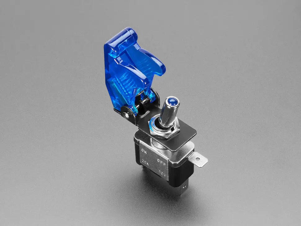 Illuminated Toggle Switch With Cover - Blue 1
