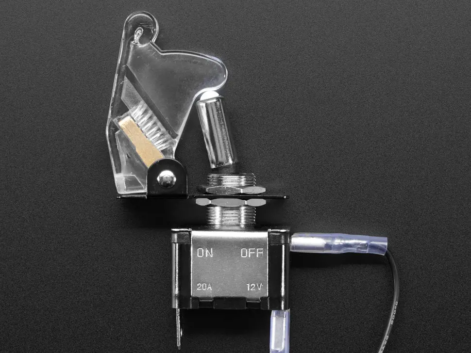 Illuminated Toggle Switch With Clear Cover - White Led 1
