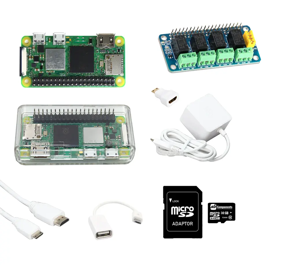 Raspberry Pi Zero 2 W Kit & Relay 4 Zero Combo 1