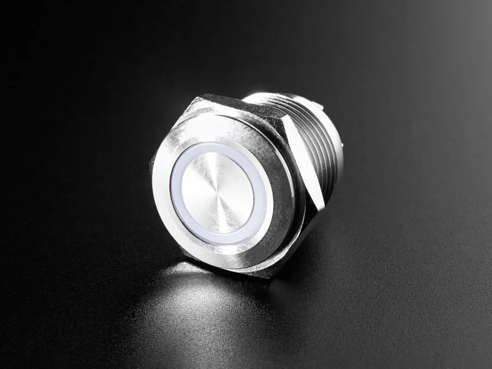 Rugged Metal Pushbutton - 16Mm 6V Rgb Momentary 1