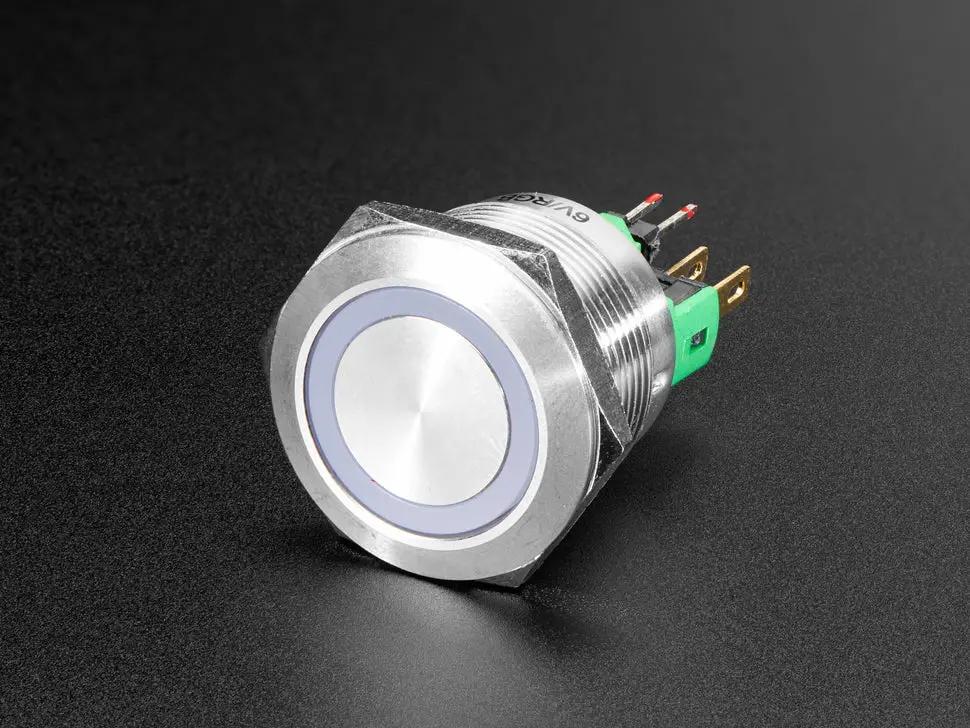 Rugged Metal Pushbutton - 22Mm 6V Rgb Momentary 1