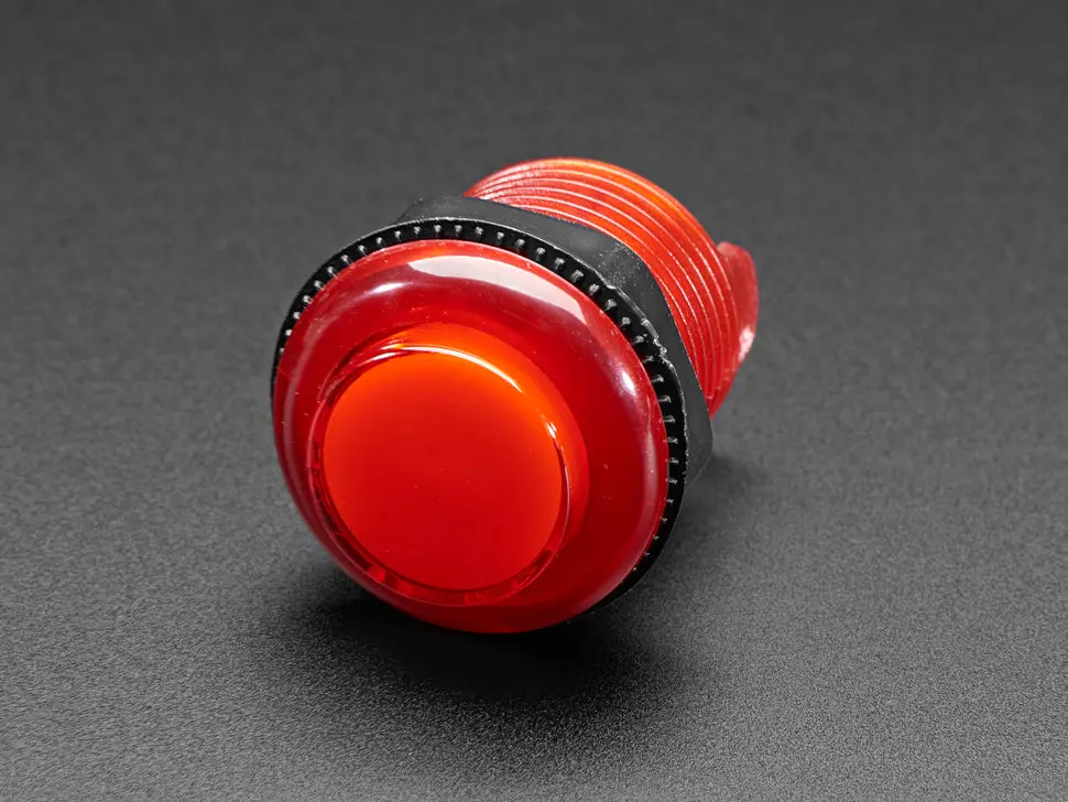 Arcade Button With Led - 30Mm Translucent Red 1