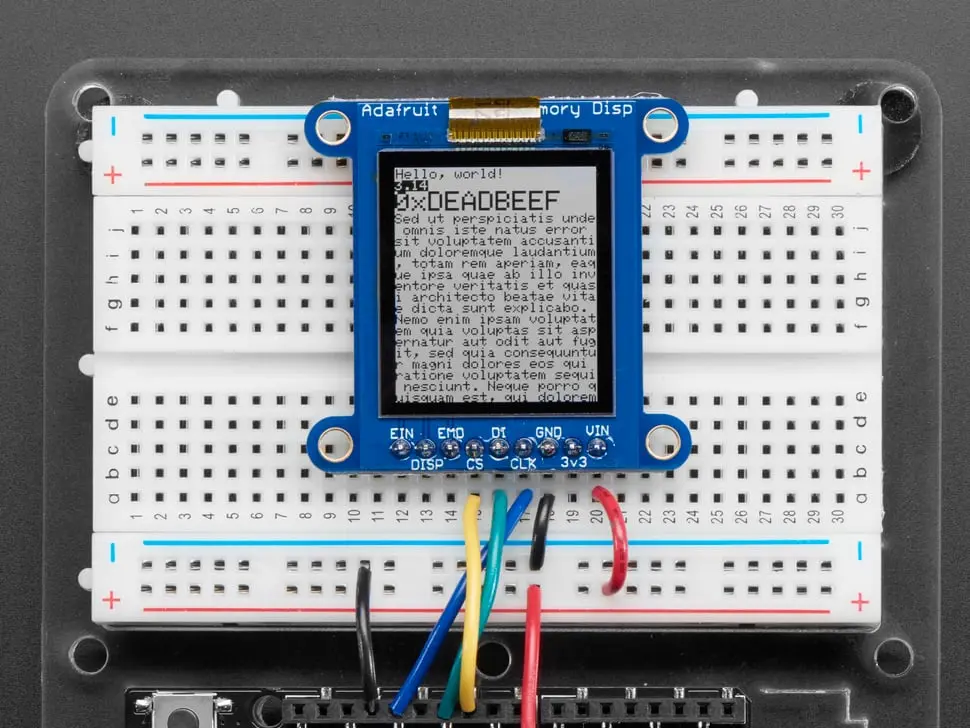 Adafruit Sharp Memory Display Breakout - 1.3" 168X144 Monochrome 1