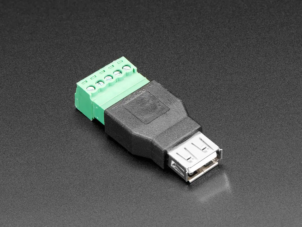 Usb-A Female Socket To 5-Pin Terminal Block Adapter 1