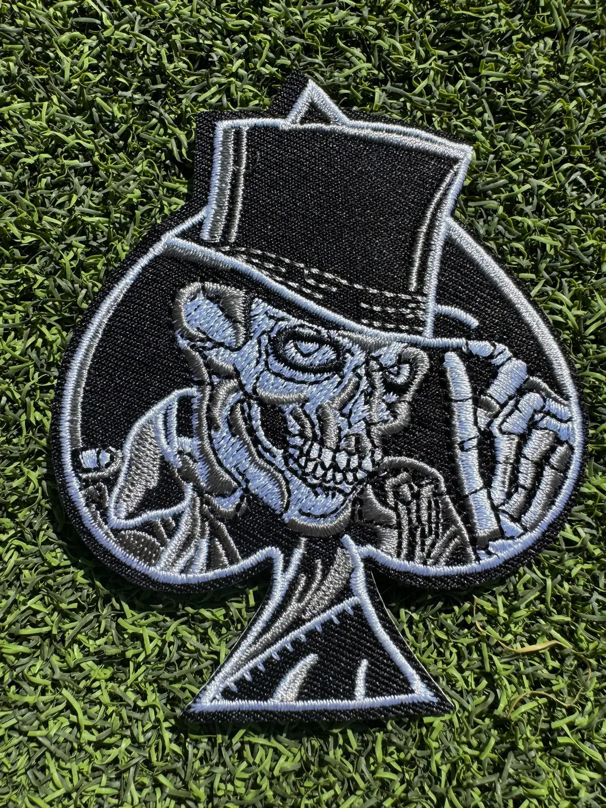 Skeleton Spade Iron On Patch 1