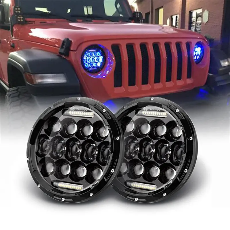 7 Inch Car Halo Rgb Led Headlights Angel Eyes Lights Bluetooth Support App 1