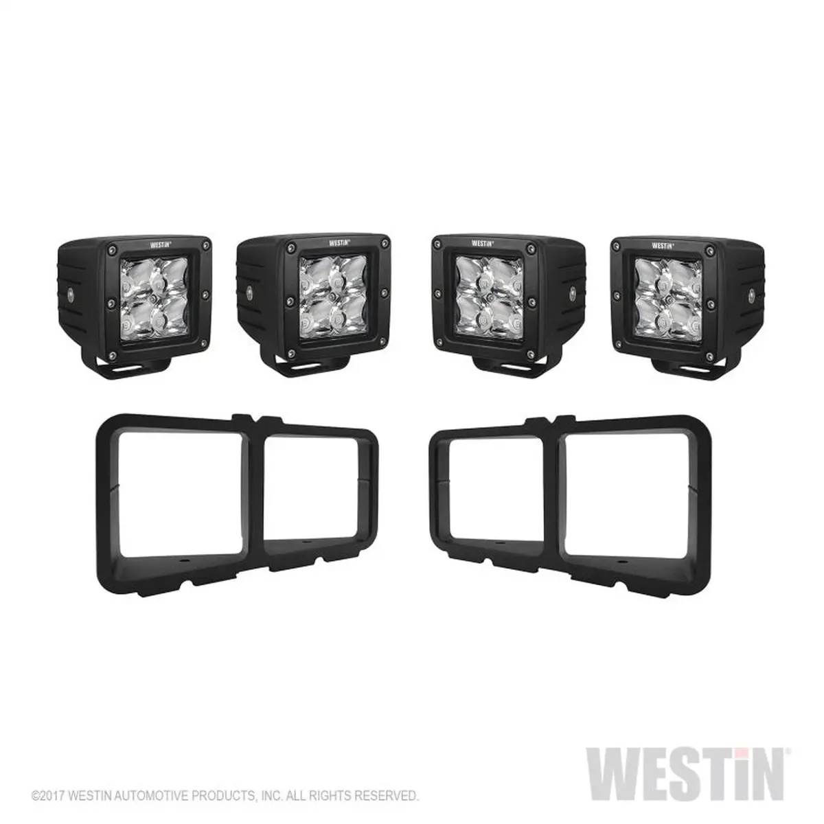 Westin Universal Light Kit For Outlaw & Promod Front Bumpers - Textured Black For 2021+ Ford Bronco | 58-9915 1
