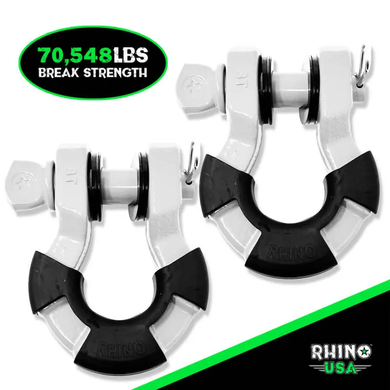 Rhino Usa 8T Super Shackle 2-Pack (White) | Supershack-Wht 1