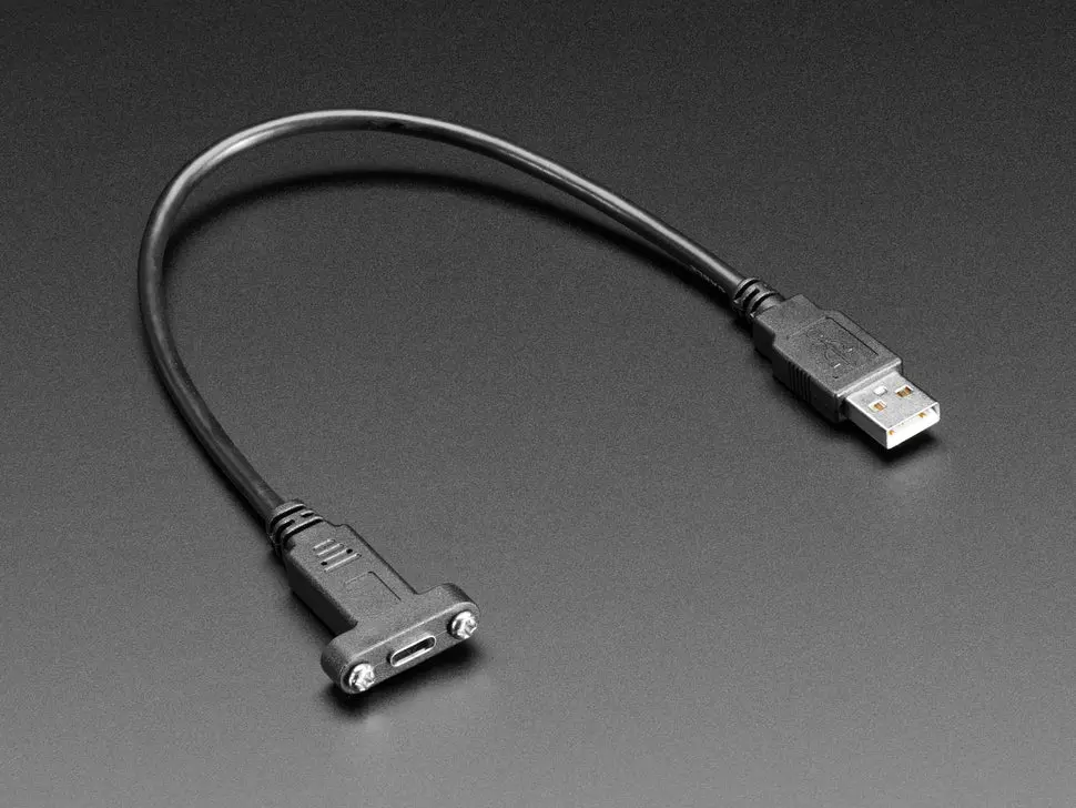Panel Mount Cable Usb C To Type A - 30Cm 1