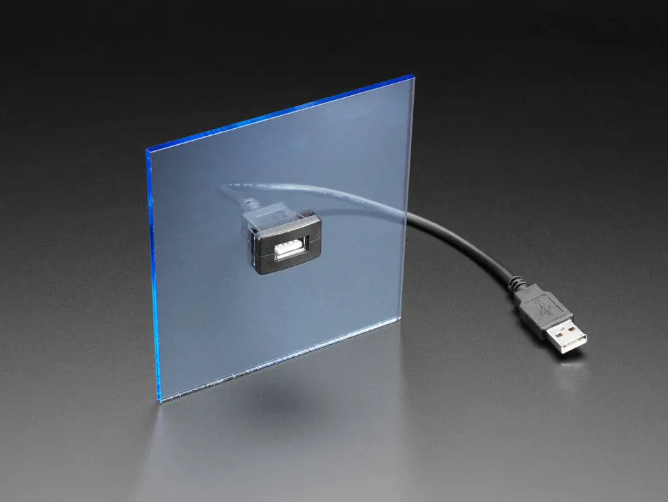 Snap-In Panel Mount Usb A Extension Cable - 30Cm 1