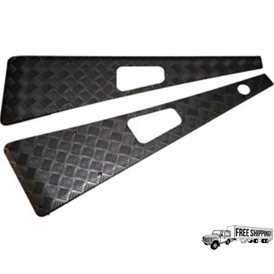 Mammouth D90/110 Black Chequer Plate Wing Top Protector - Lhs Aerial Hole 1