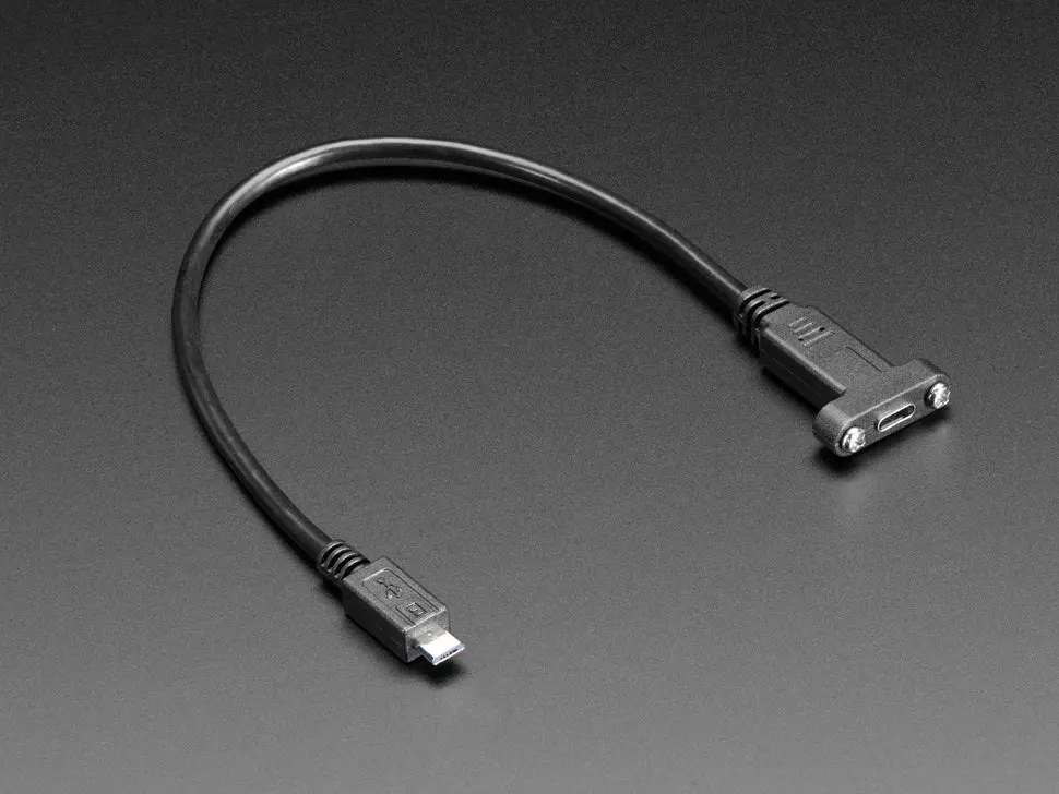 Panel Mount Cable Usb C To Micro B Male - 30Cm 1