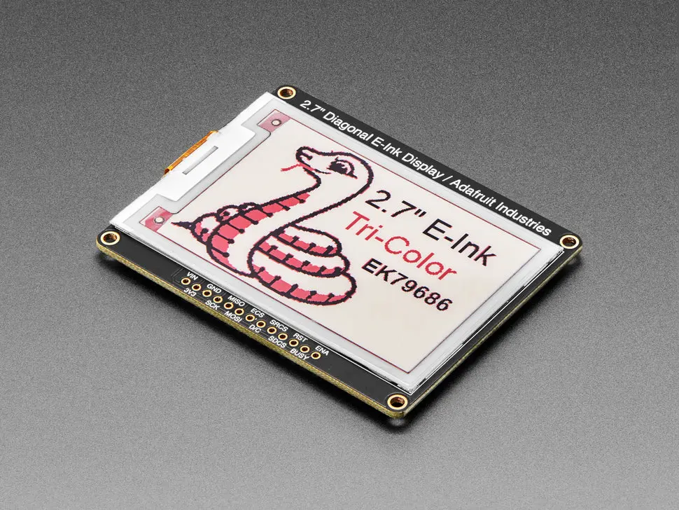Adafruit 2.7" Tri-Color Eink / Epaper Display With Sram - Red Black White 1