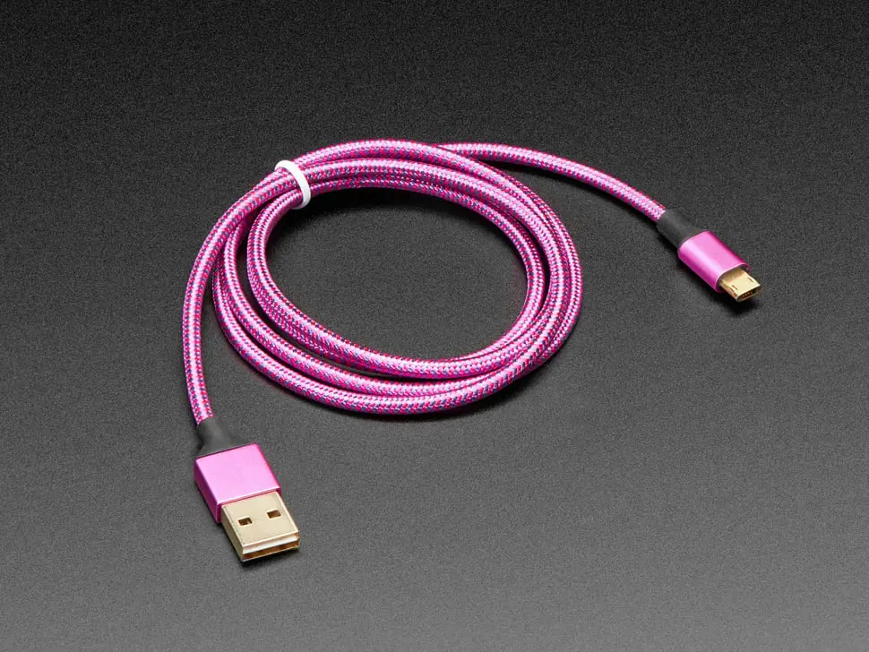 Fully Reversible Pink/Purple Usb A To Micro B Cable - 1M Long 1