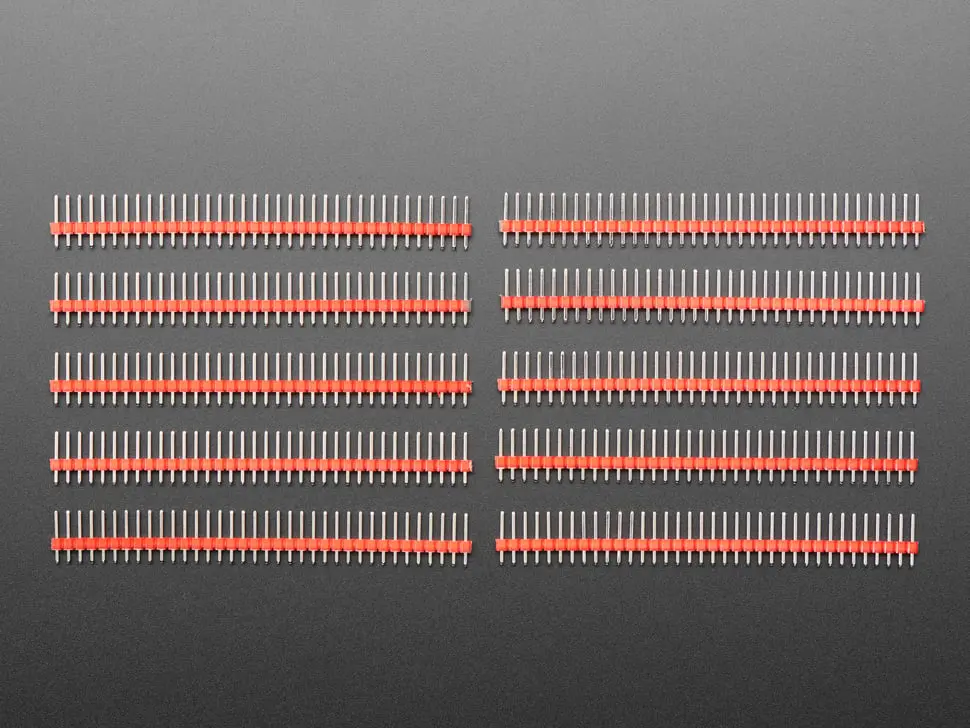 Break-Away 0.1" 36-Pin Strip Male Header - Red - 10 Pack 1