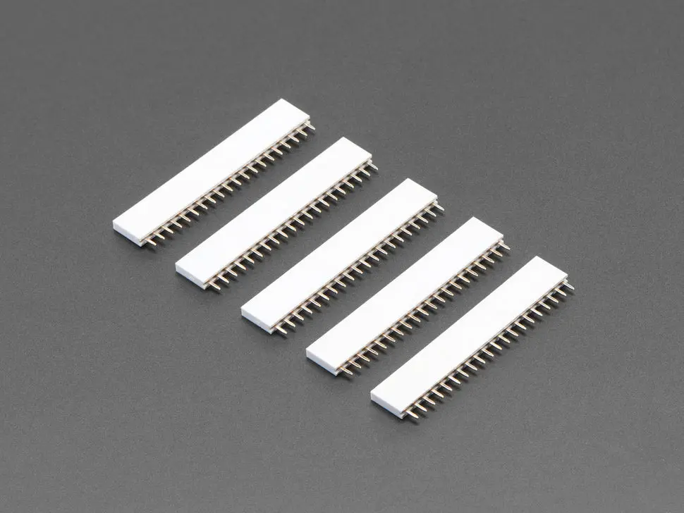 20-Pin 0.1" Female Header - White - 5 Pack 1