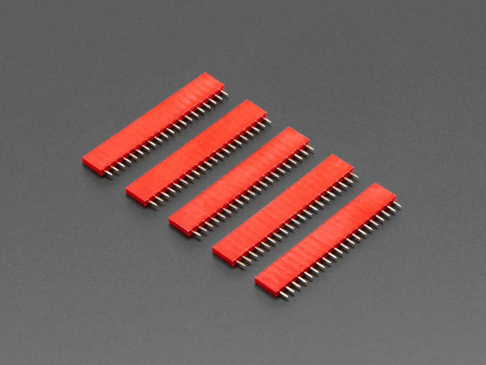 20-Pin 0.1" Female Header - Red - 5 Pack 1