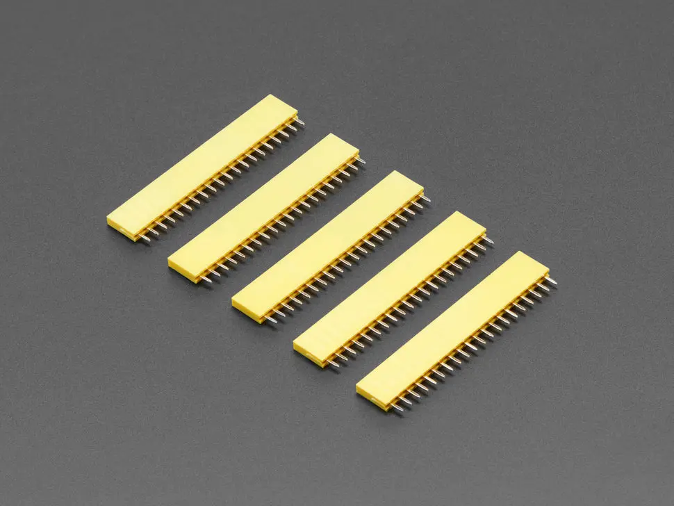 20-Pin 0.1" Female Header - Yellow - 5 Pack 1