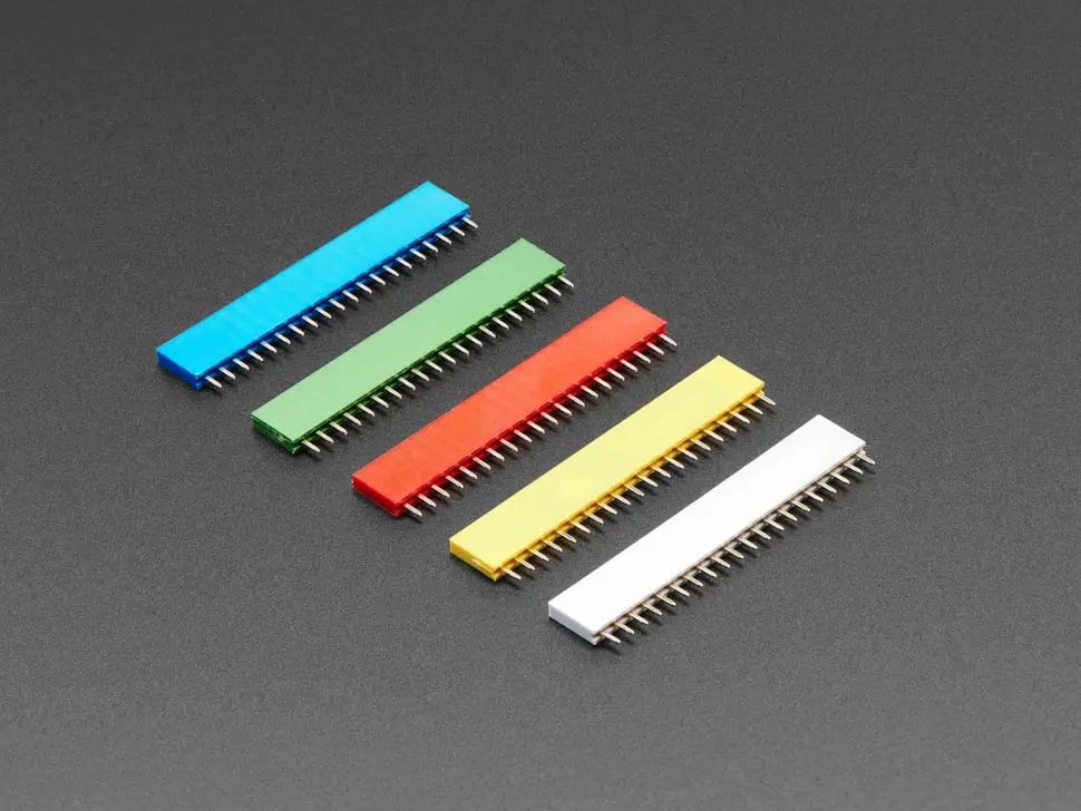 20-Pin 0.1" Female Headers - Rainbow Color Mix - 5 Pack 1