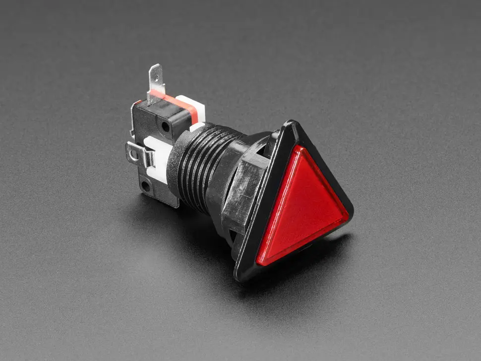 Led Illuminated Triangle Pushbutton - Red 2
