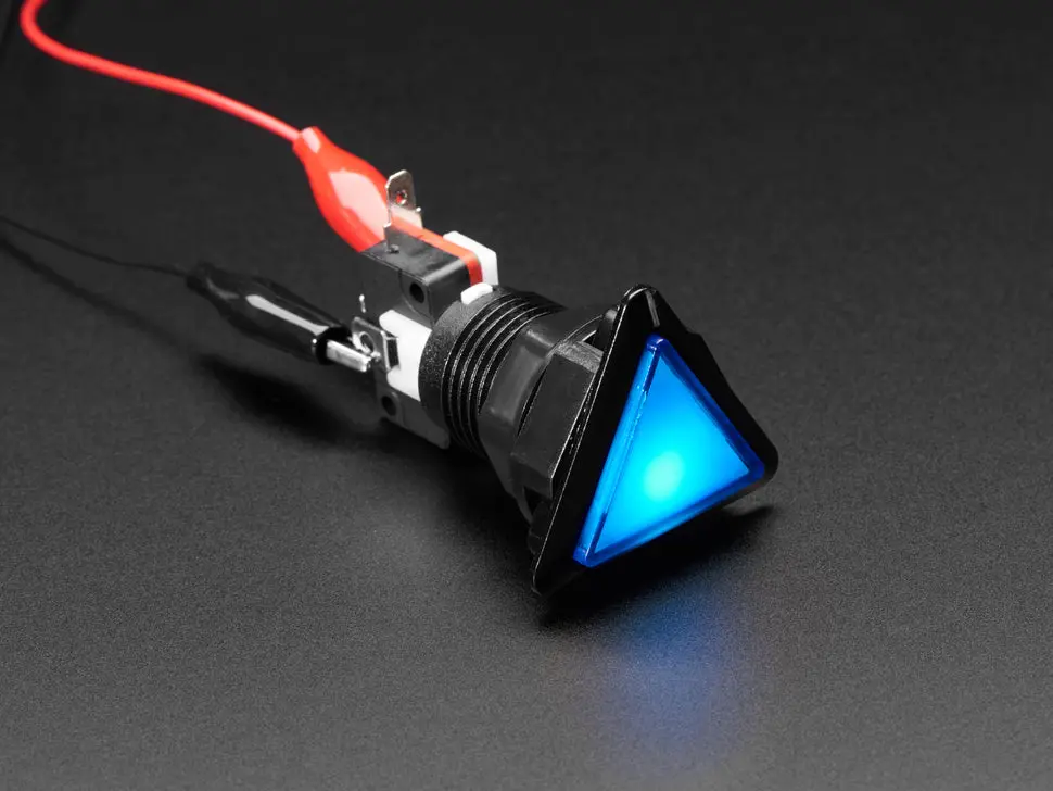 Led Illuminated Triangle Pushbutton - Blue 1
