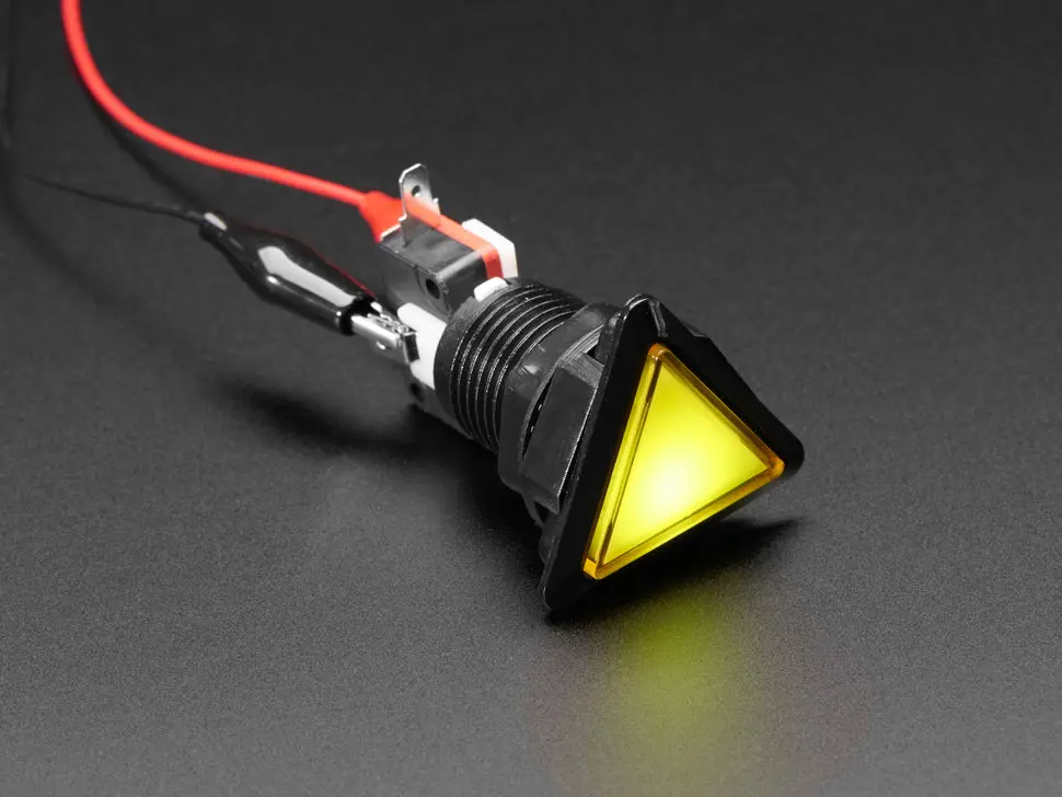 Led Illuminated Triangle Pushbutton - Yellow 1