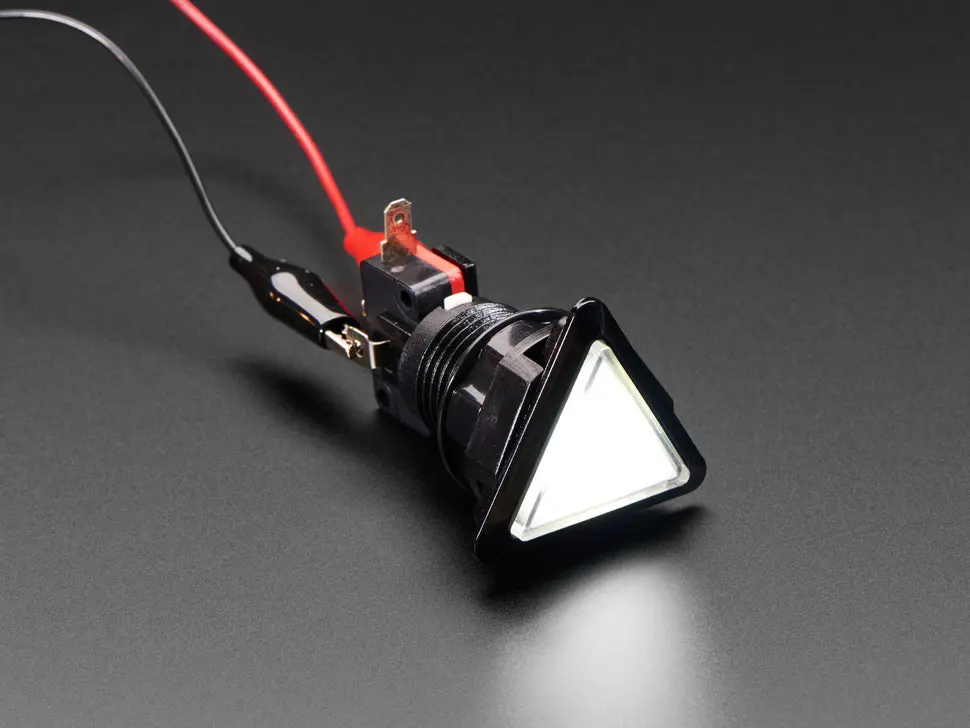 Led Illuminated Triangle Pushbutton - White 1