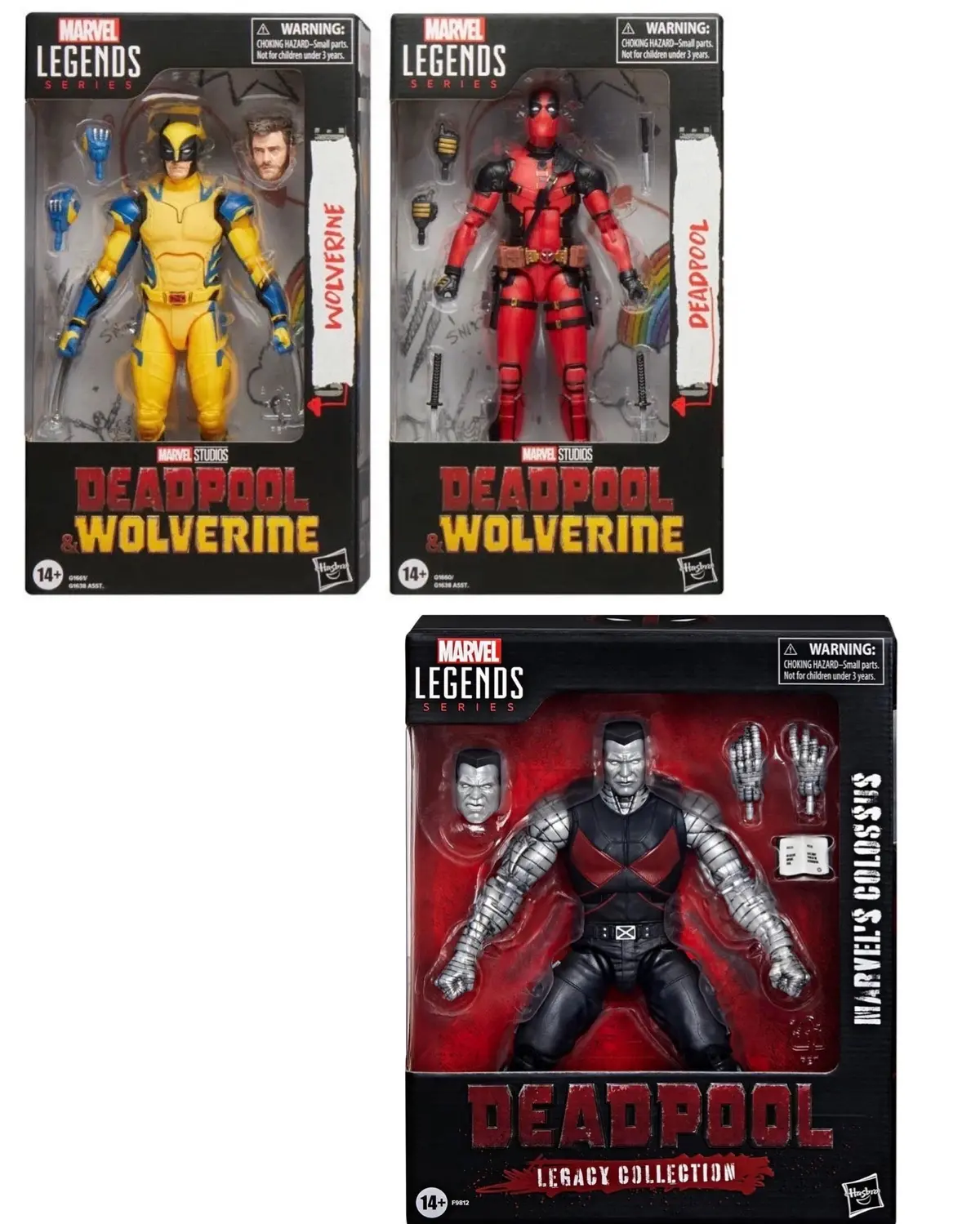 (3 Figure Bundle) Marvel Legends Deadpool & Wolverine & Colossus 6-Inch Figures 1