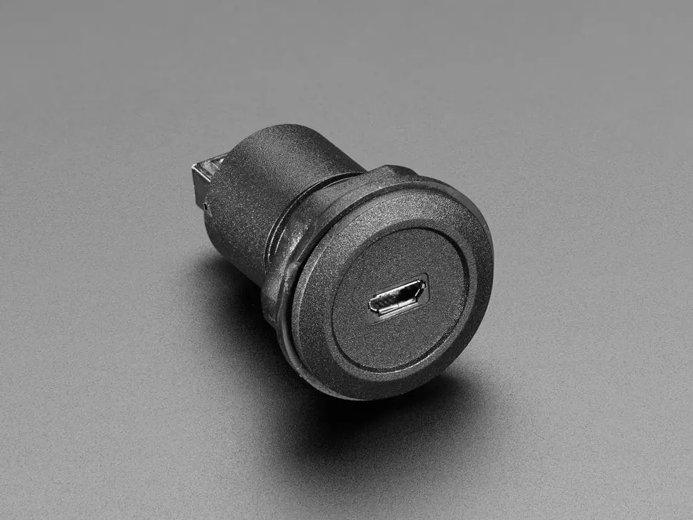 Micro Usb B Jack To Usb A Plug Round Panel Mount Adapter 1