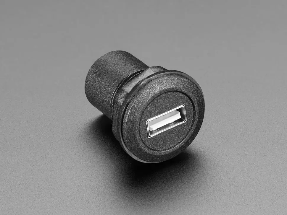 Usb A Jack To Micro Usb B Jack Round Panel Mount Adapter 1