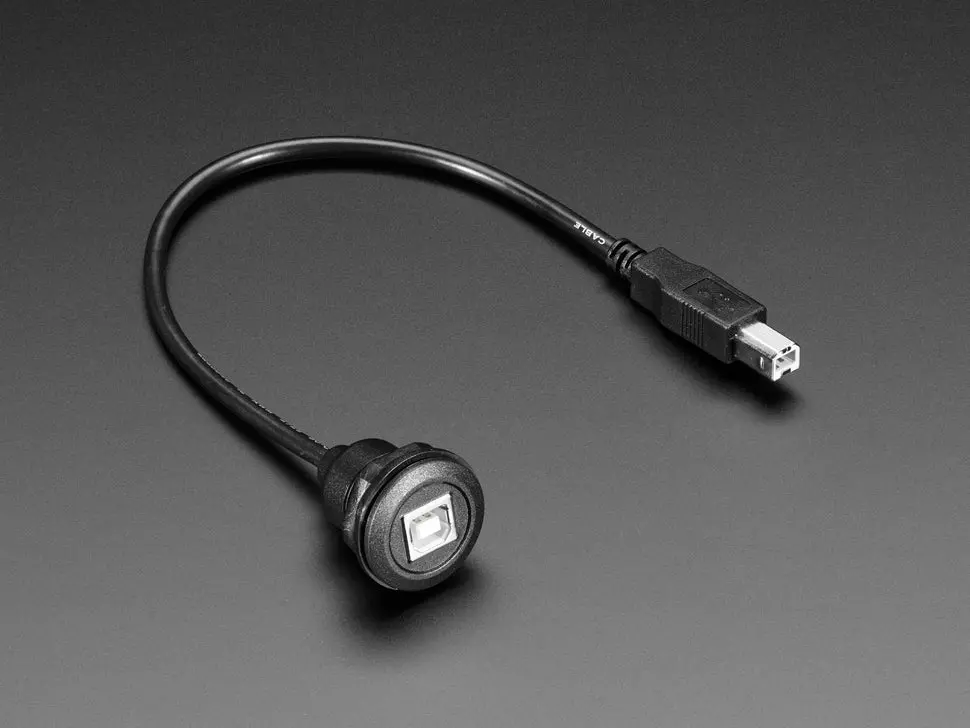 Usb B Round Panel Mount Extension Cable - 30Cm 1
