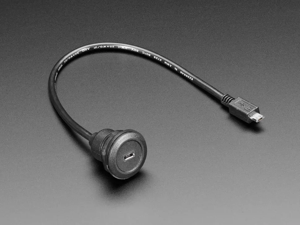 Micro B Round Panel Mount Extension Cable - 30Cm 1